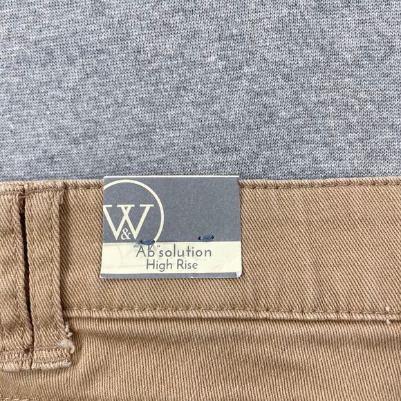 Wit & Wisdom Jeans Plus Size 22W Tan AbSolution High Rise Ankle Flare Pants Fray - Picture 12 of 16